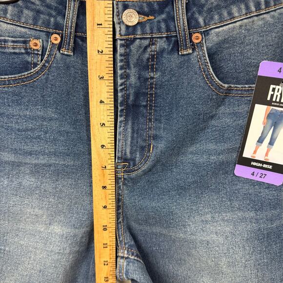 Frye NEW Womens Jeans 4/27 (28) High Rise Amari Cuffed Crop Denim Blue Stretch - Picture 10 of 14
